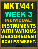 MKT/441 Instruments with Various Measurement Scales Worksheet
